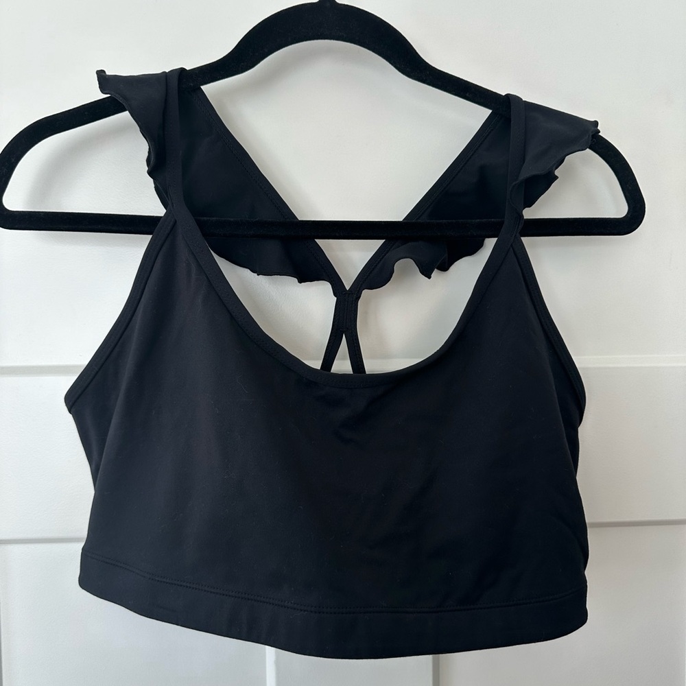 Black Women's Ruffle Strap Bralette